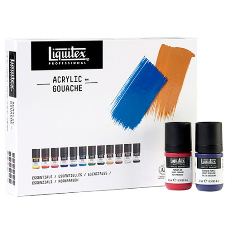 Liquitex acrylic gouache essentials 12x22ml zestaw gwaszy akryl - skle