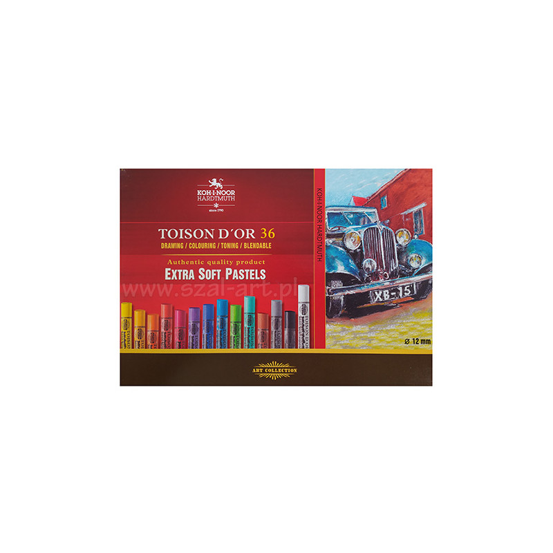 Koh-i-noor toison d'or extra soft set of 36 dry pastels carton pack