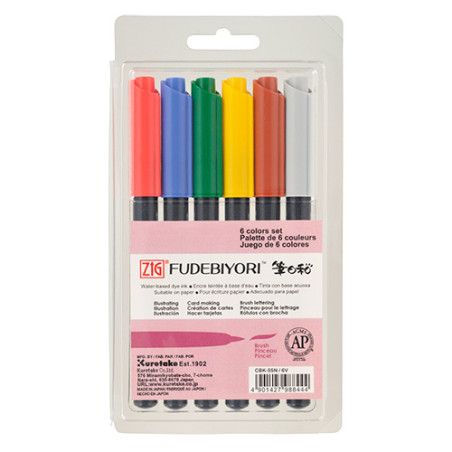Kuretake zig fudebiyori set of 6 brush markers