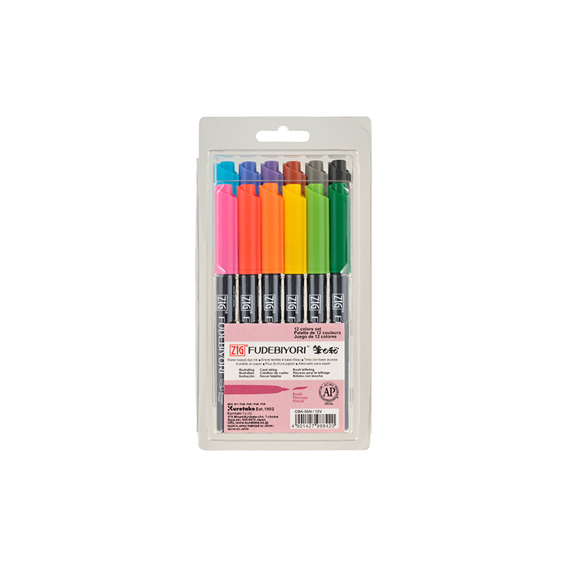 Kuretake zig fudebiyori set of 12 brush markers
