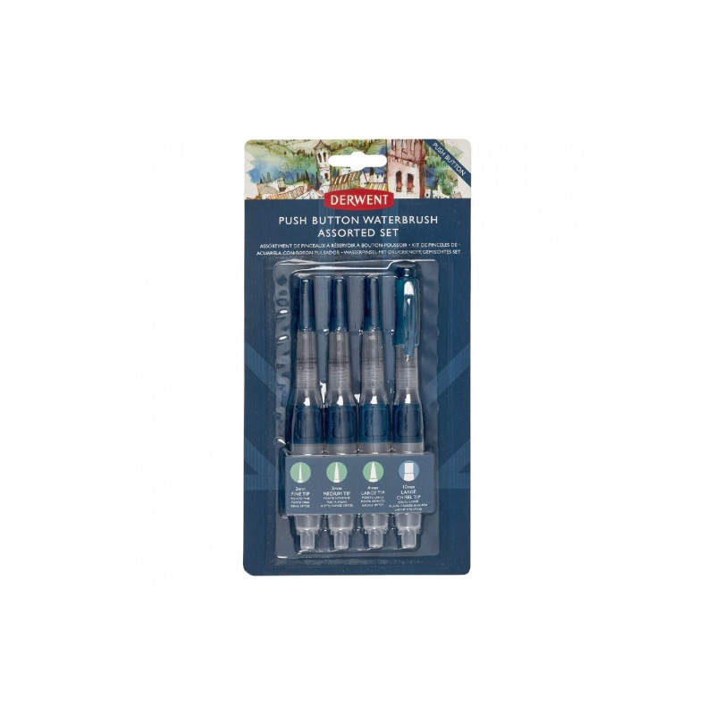 Derwent waterbrush push button set of 4 pieces