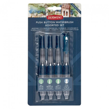 Derwent waterbrush push button set of 4 pieces