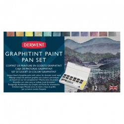 Derwent graphitint paint pan zestaw 12 akwareli w kostce - sklep plast