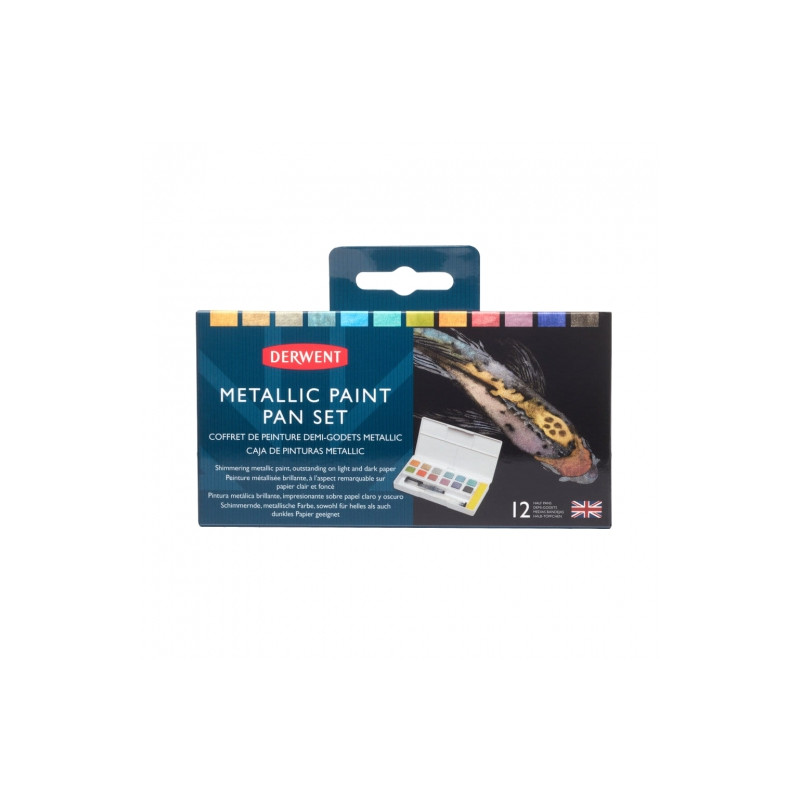 Derwent metallic paint pen set of 12 watercolors in a cube