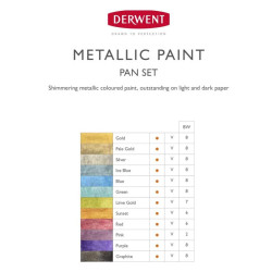 Derwent metallic paint pen zestaw 12 akwareli w kostce - sklep plastyc