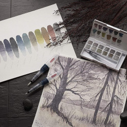 Derwent graphitint paint pan set of 12 cubes watercolors