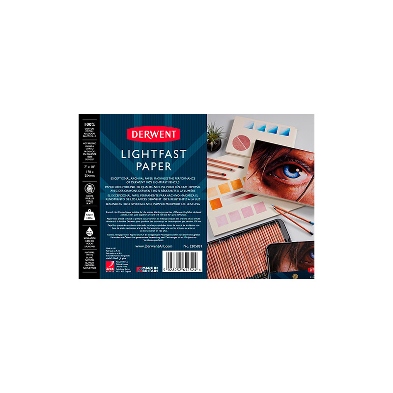 Derwent lightfast drawing block 17,8x25,4cm 300g 20 sheets