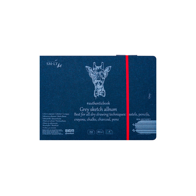 Blok SM-LT żyrafa rysunkowy szyty z gumką 17,6X24,5cm 180g 18ark - skl