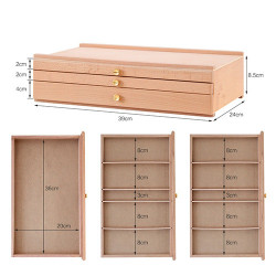 Wooden drawer for accessories 3 drawers