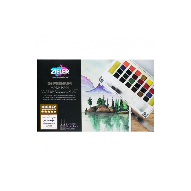 Zieler premium half pan watercolour set 24