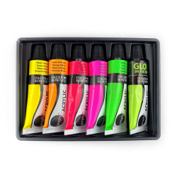 Daler Rowney neon&glow acrylic paints set 6x12ml