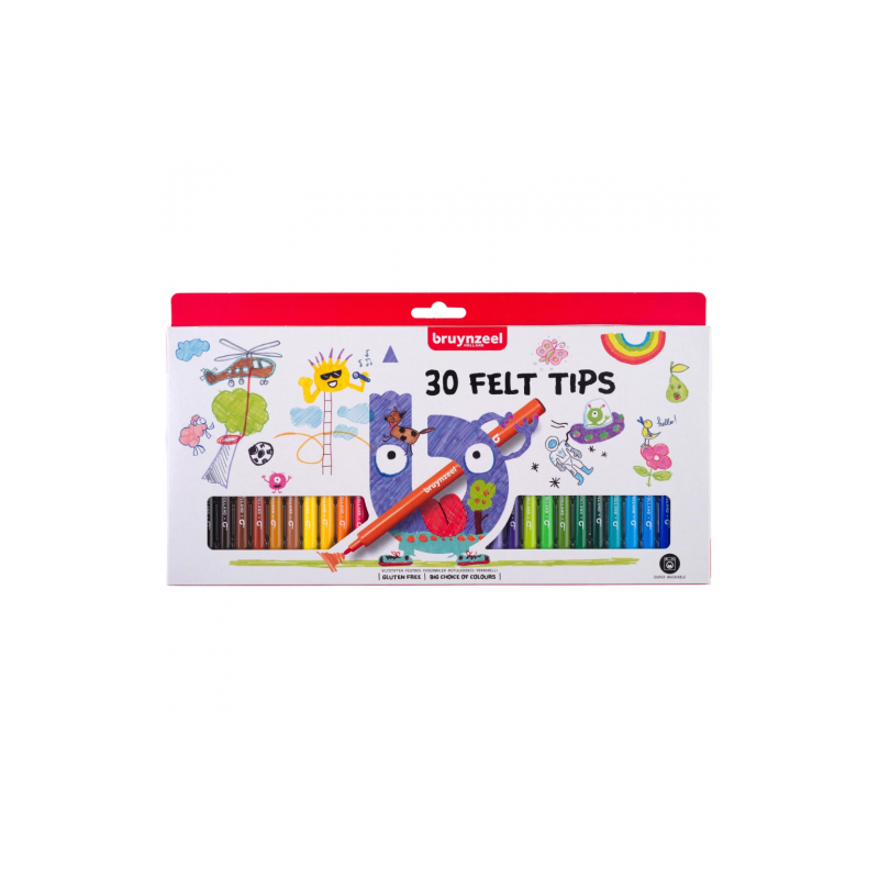 Bruynzeel zestaw 30 flamastrów w etui - sklep plastyczny - szał dla pl
