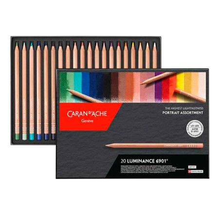 Caran d'ache luminance 6901 zestaw 20 portretowych kredek - sklep plas
