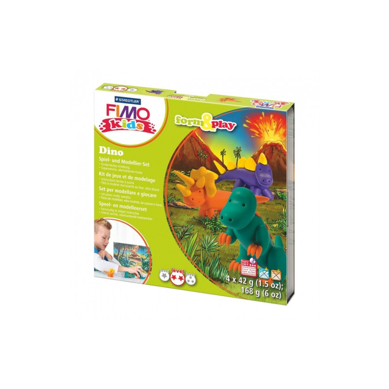 Fimo kids dino form & play set modelin 4x42g