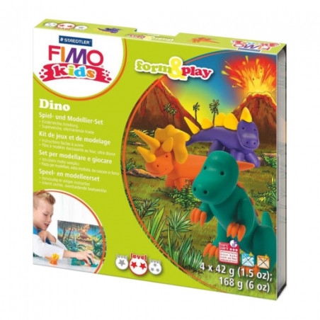 Fimo kids dino form&play zestaw modelin 4x42g - sklep plastyczny - sza
