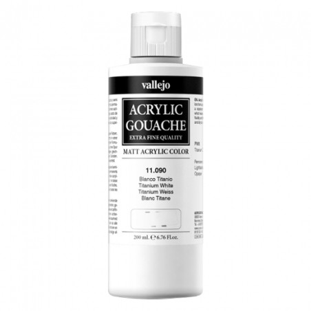 Vallejo acrylicos acrylic gouache titanium white 200ml