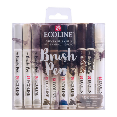 Talens ecoline grays set of 10 pens