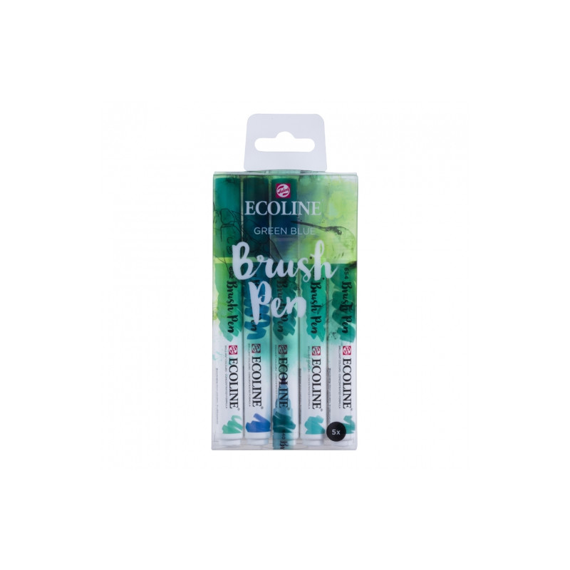 Talens ecoline green blue set of 5 pens