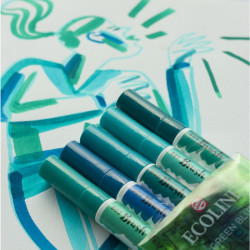 Talens ecoline green blue set of 5 pens