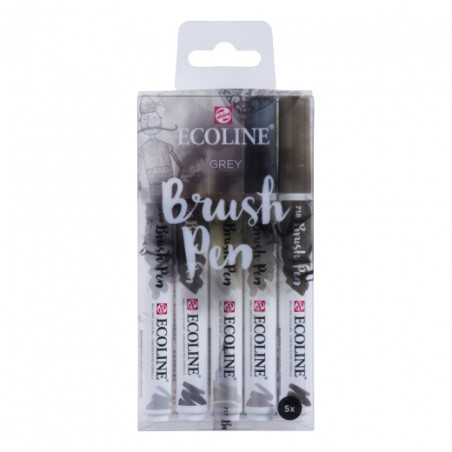 Talens ecoline gray set of 5 pens