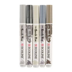 Talens ecoline gray set of 5 pens