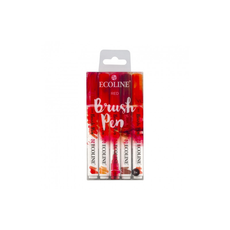 Talens ecoline red set of 5 pens