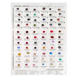 Daniel Smith extra fine watercolor color chart 66 pieces