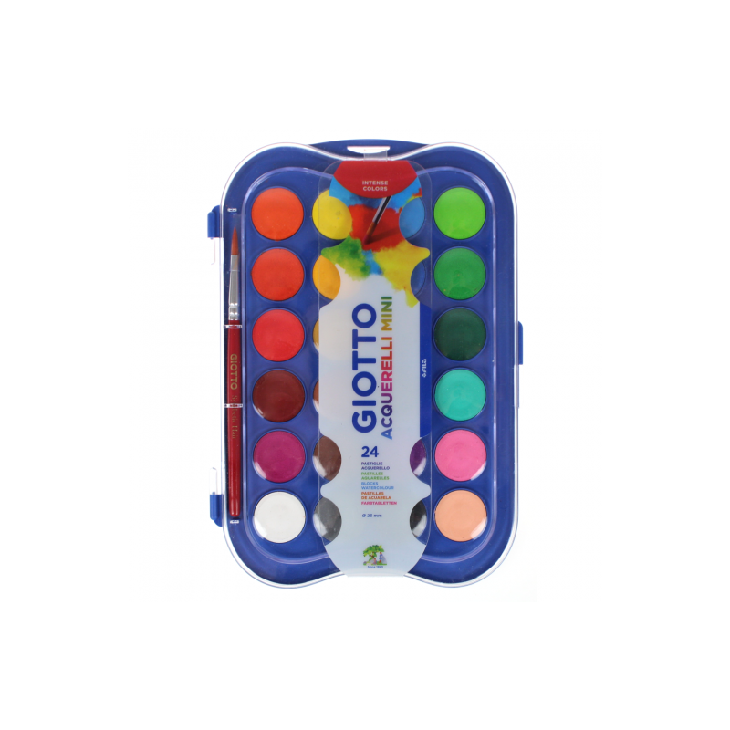 Giotto aquarelli mini watercolors in a plastic package 24 col