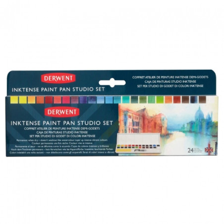 Derwent inktense paint pan studio inks in half-pieces 24 pcs