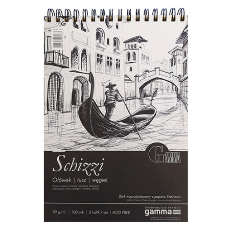 Blok Gamma schizzi spiral A4 90g 100ark