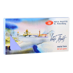 White Nights watercolor paints 35 colors metal pack