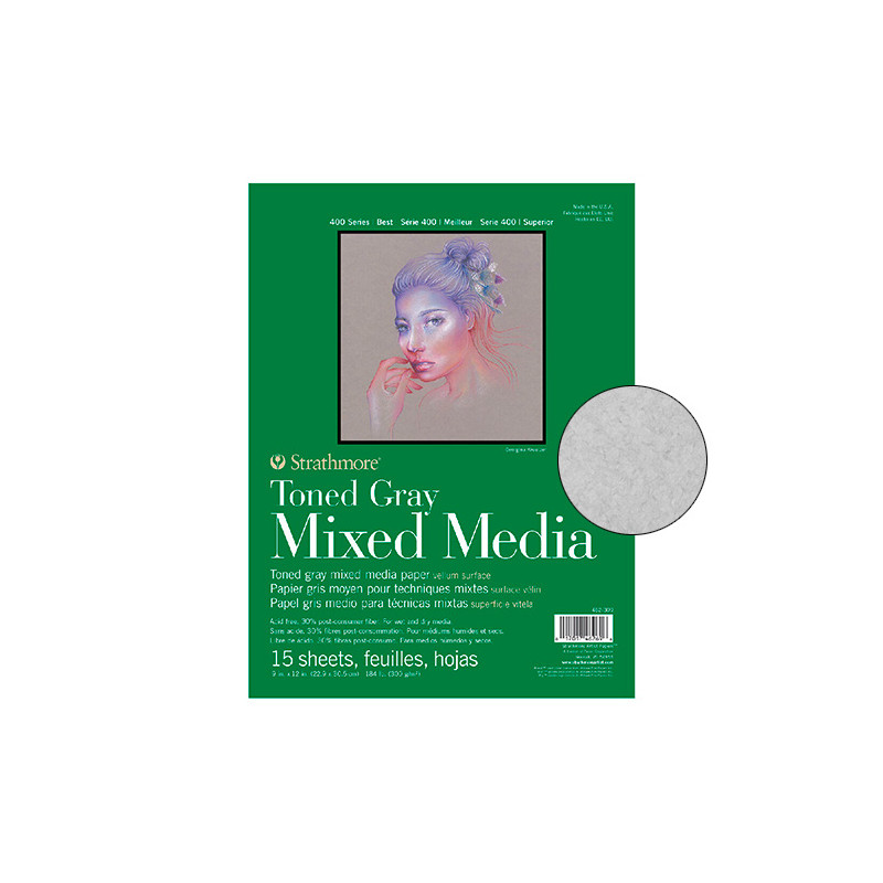 Blok Strathmore s.400 toned gray mix media 300g 15ark - sklep plastycz