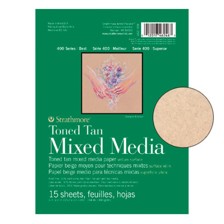 Block Strathmore s.400 toned tan mix media 300g 15ark