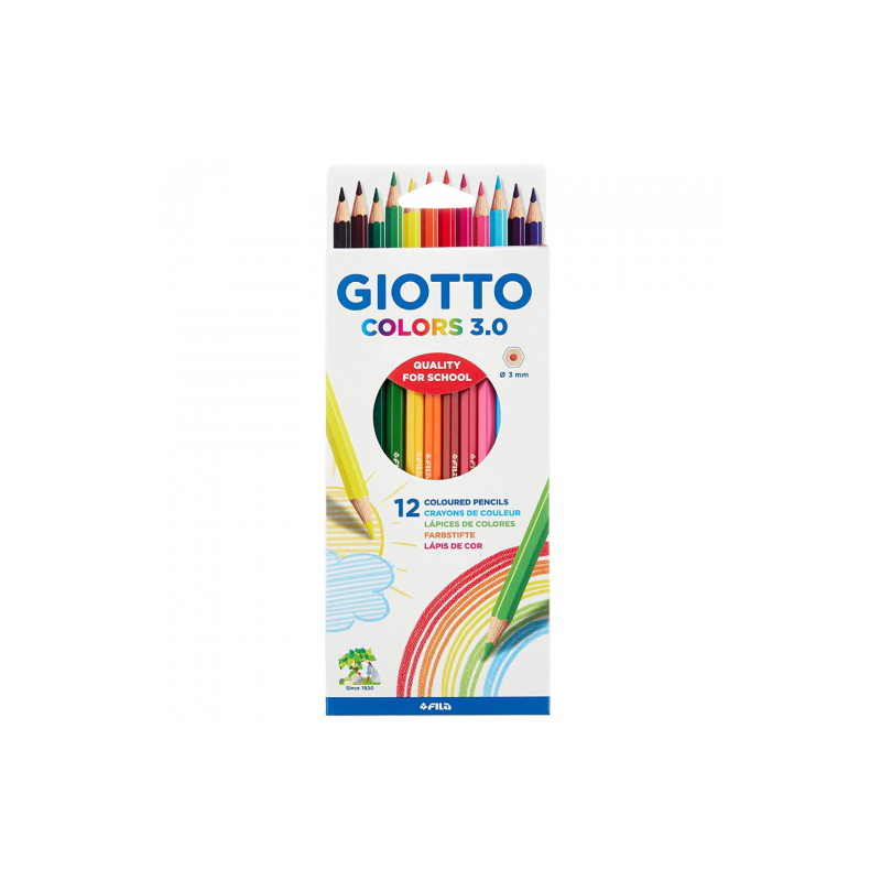 Giotto colors 3.0 set of 12 school crayons