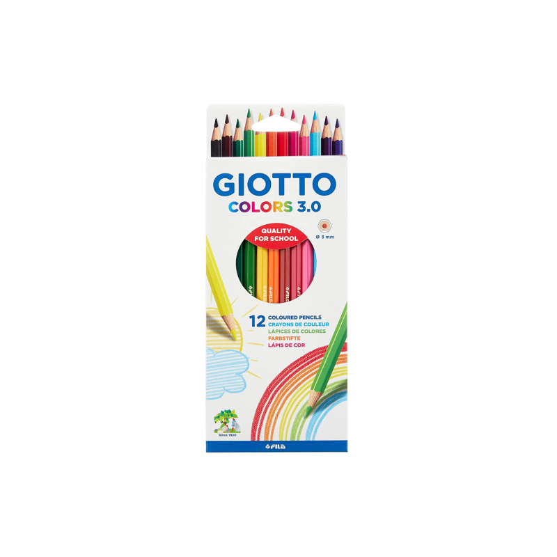 Giotto colors 3.0 zestaw 12 kredek szkolnych - sklep plastyczny - szał