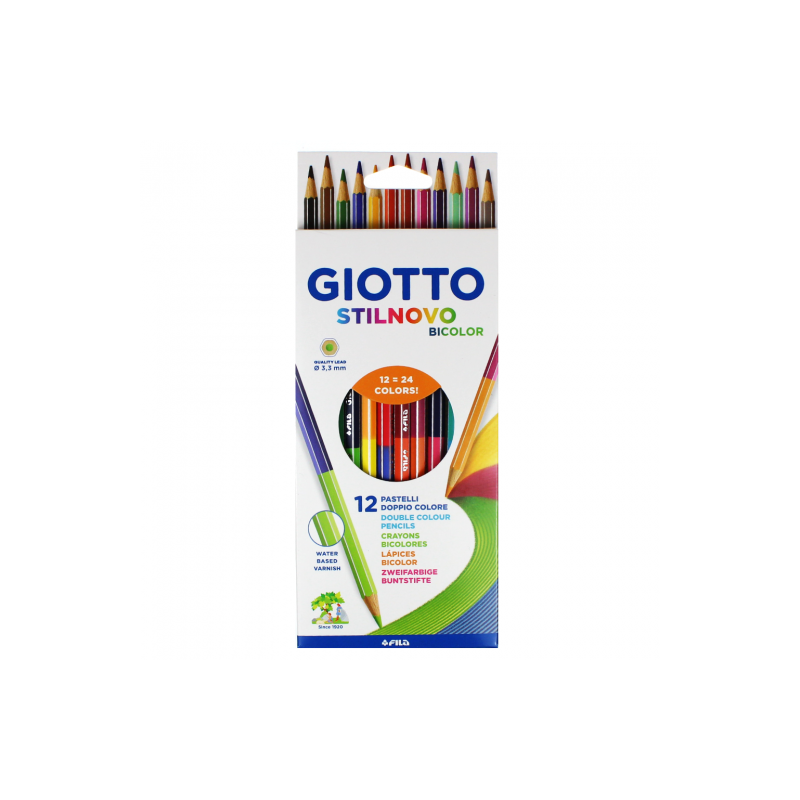 Giotto stilnovo bicolor zestaw 12 dwustronnych kredek rysunkowych - sk