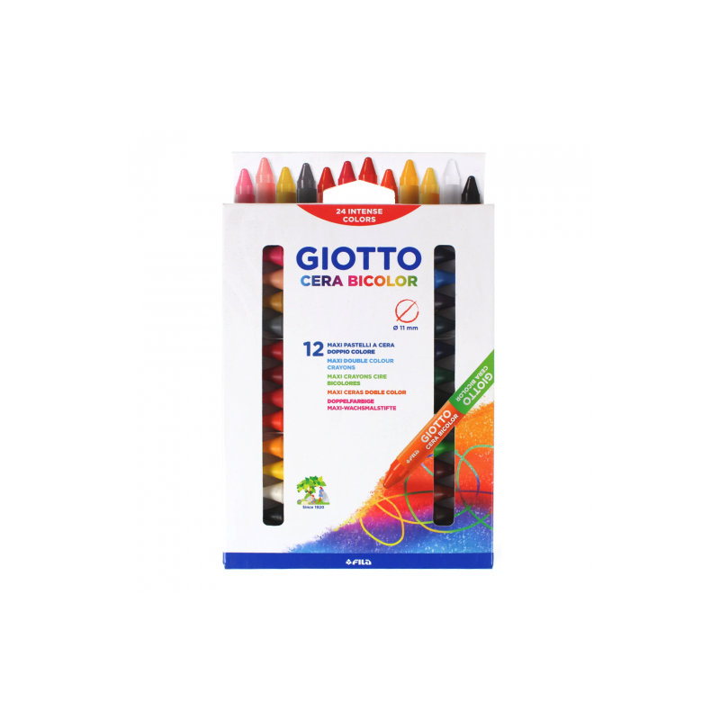 Giotto cera bicolor zestaw 12 dwustronnych kredek woskowych - sklep pl