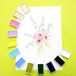 Kuretake gansai tambi set of 12 watercolors set 2