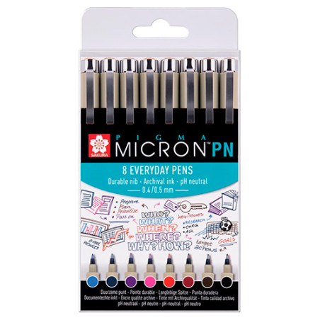 Sakura pigma micron pn zestaw 8 cienkopisów - sklep plastyczny - szał