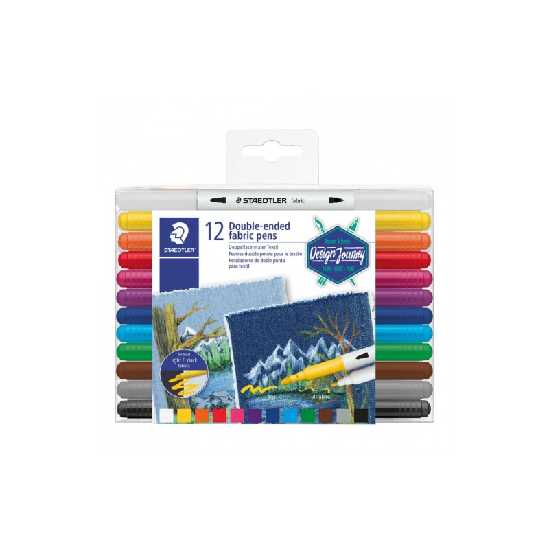 Steadtler double-sided markers for fabrics design journey 12 colors