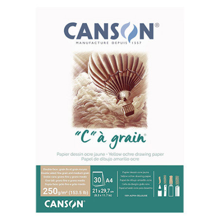 Blok Canson "c" a grain yellow ochre 250g 30 arkuszy - sklep plastyczn