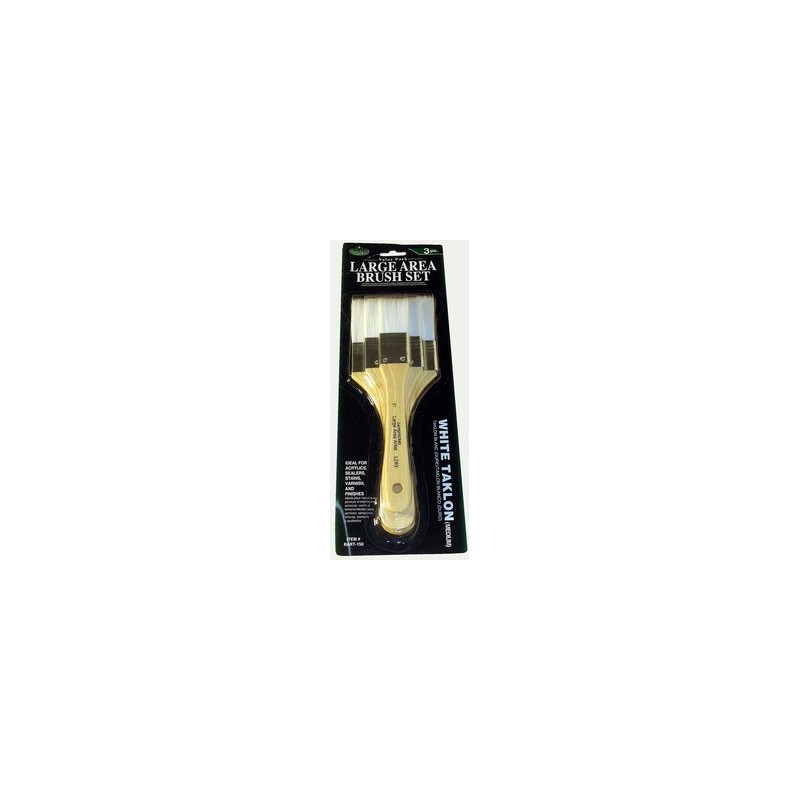 The set of 3 flat brushes - white synthetic hair