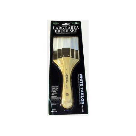 The set of 3 flat brushes - white synthetic hair