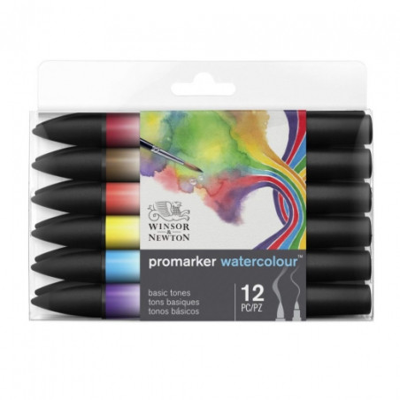 Winsor&Newton promarker watercolor basic tones set of 12 pens