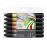 Winsor&Newton promarker watercolor landscape tones 12 pens