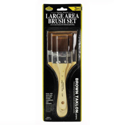 The set of 3 flat brushes - brown synthetic hair