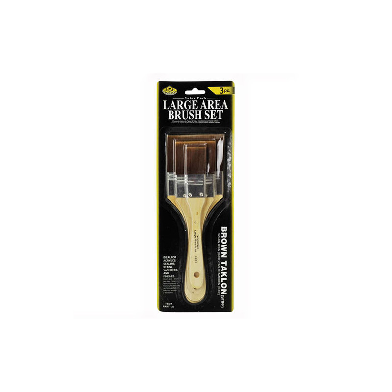 The set of 3 flat brushes - brown synthetic hair