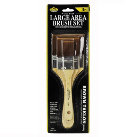 The set of 3 flat brushes - brown synthetic hair