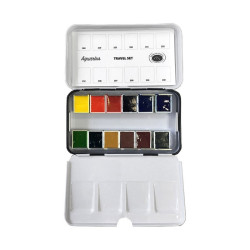 Szmal aquarius travel set metal box set of 12 watercolors in a cube