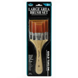 The set of 3 flat brushes - golden synthetic bristles